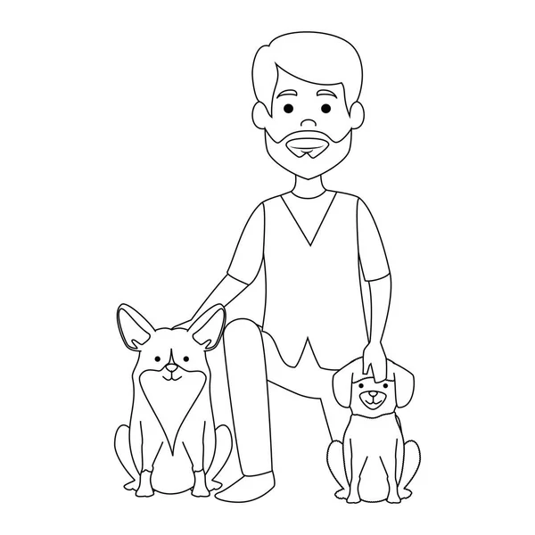 Médico veterinário com caráter avatar cães — Vetor de Stock