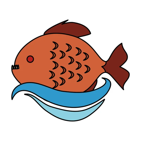 Carino icona del pesce ornamentale — Vettoriale Stock