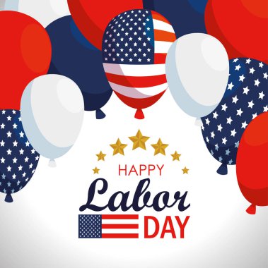 ABD bayrağı balonlar ile işgücü günü