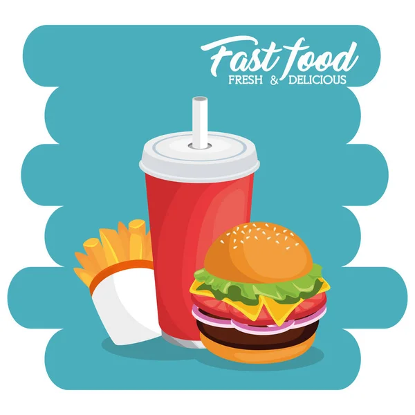 Fast food colorido — Vetor de Stock