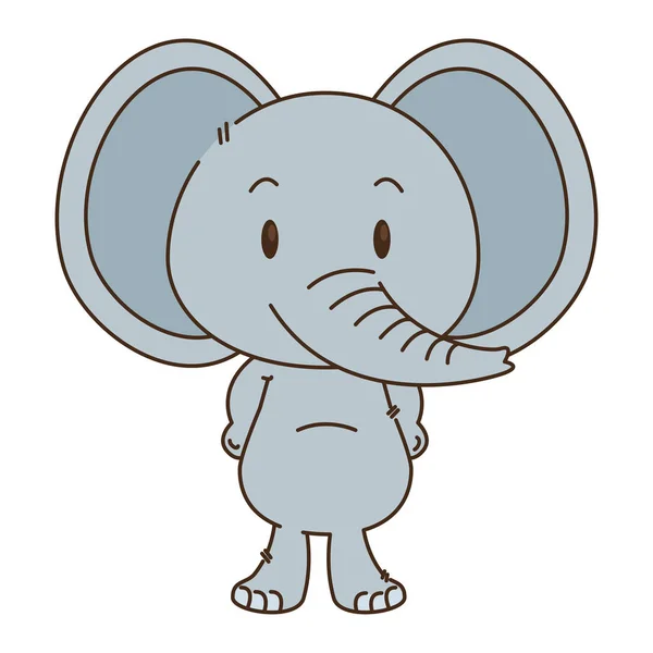 Carino e adorabile personaggio elefante — Vettoriale Stock