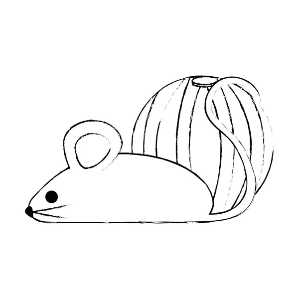 Маленька мишка з м'ячем — стоковий вектор