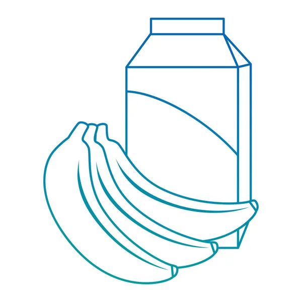 Milchkiste mit Bananenstauden — Stockvektor