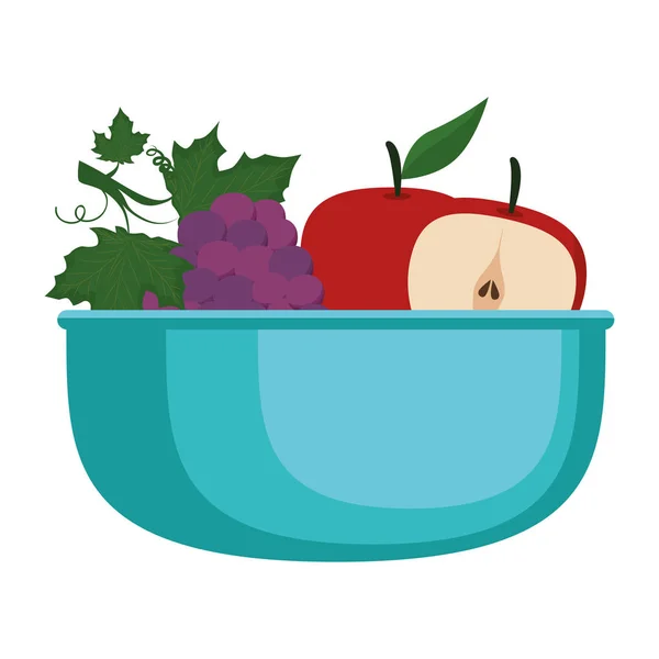 Kase sağlıklı gıda lezzetli seti meyve — Stok Vektör