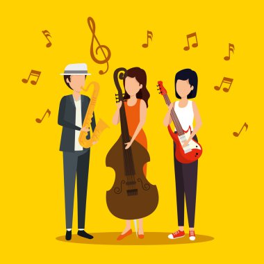 Erkek ve kadın müzik aleti oynuyor