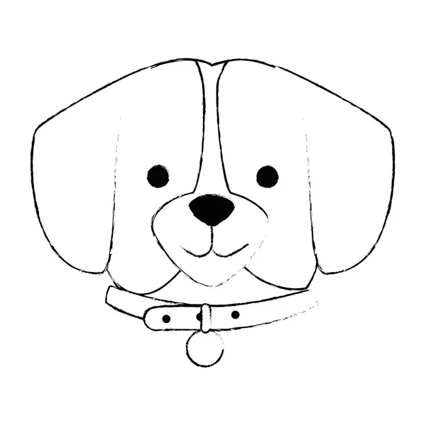 Lindo perro crianza cabeza carácter — Vector de stock