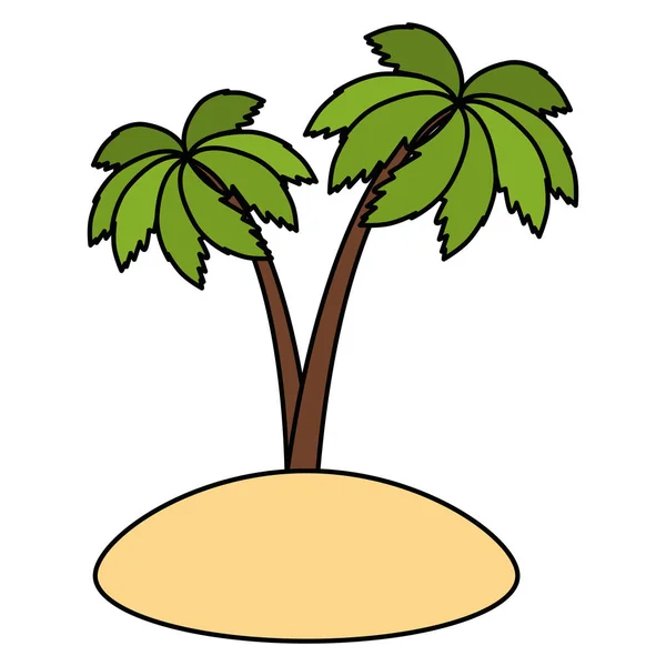 Tree palms isolated icon — Stock Vector