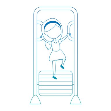 park oyun barlarında oynayan kız