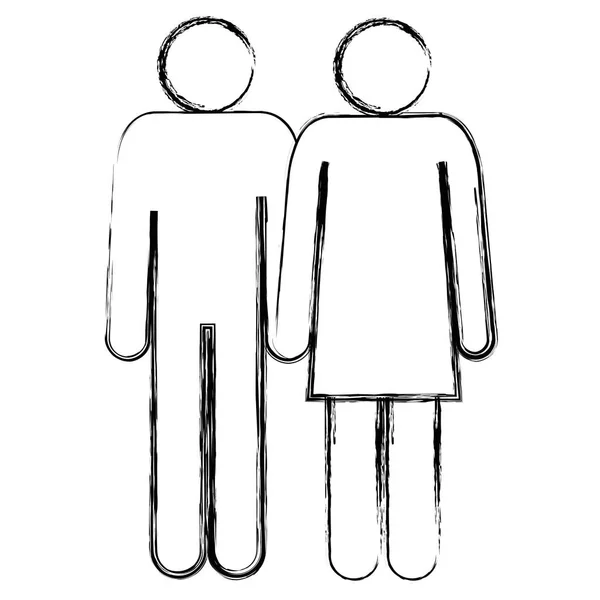 Parents couple silhouette avatars personnages — Image vectorielle