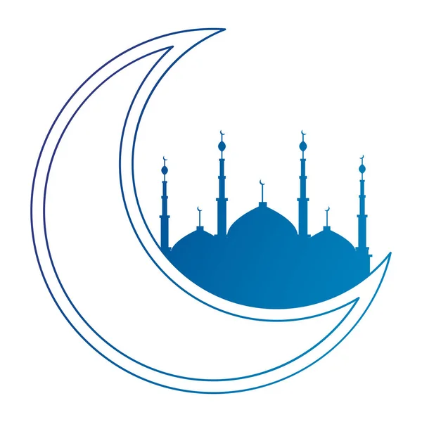 Ramadan-Kareem-Mond mit jerusalem-Tempel — Stockvektor