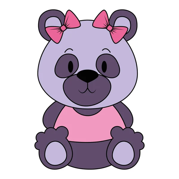 Милий і чарівний ведмідь плюшевий жіночий персонаж — стоковий вектор