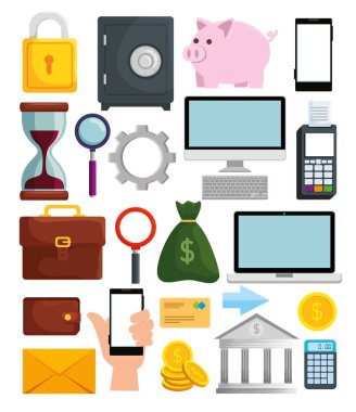 Online bankacılık teknolojisi ve dijital işlem seti