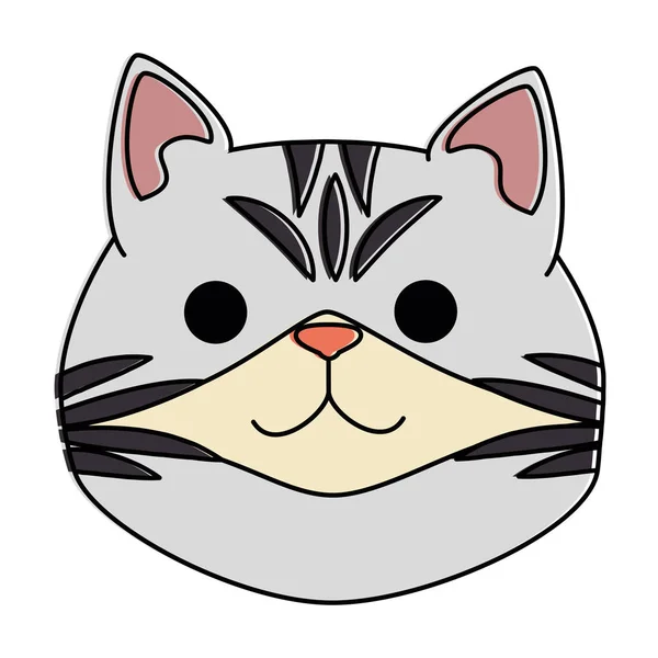 Lindo gato mascota cabeza carácter — Vector de stock