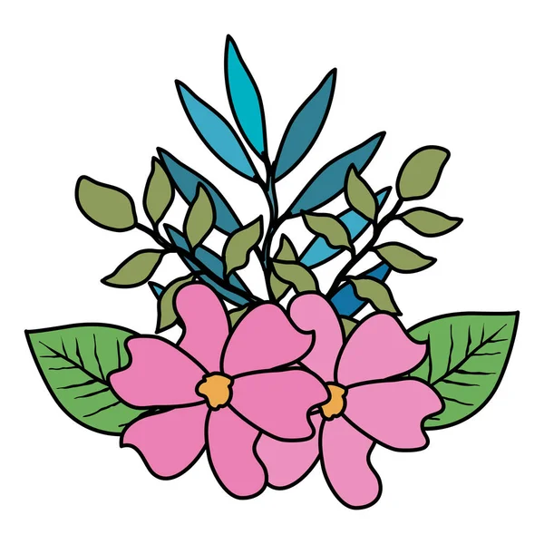 çiçek ve yapraklar dekoratif simge