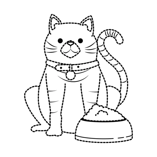 Милый кошачий талисман с характером блюд — стоковый вектор