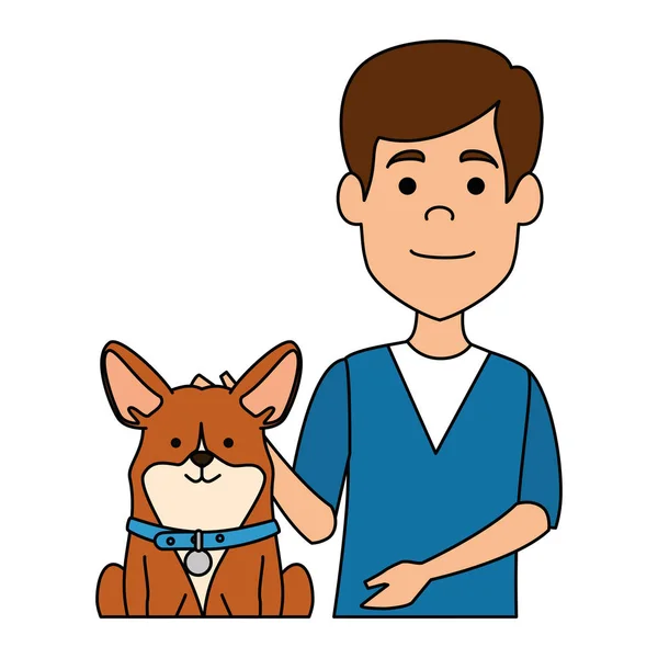 Veterinaire arts met hond avatar karakter — Stockvector