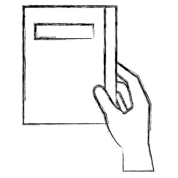 Hand mit Lehrbuch — Stockvektor