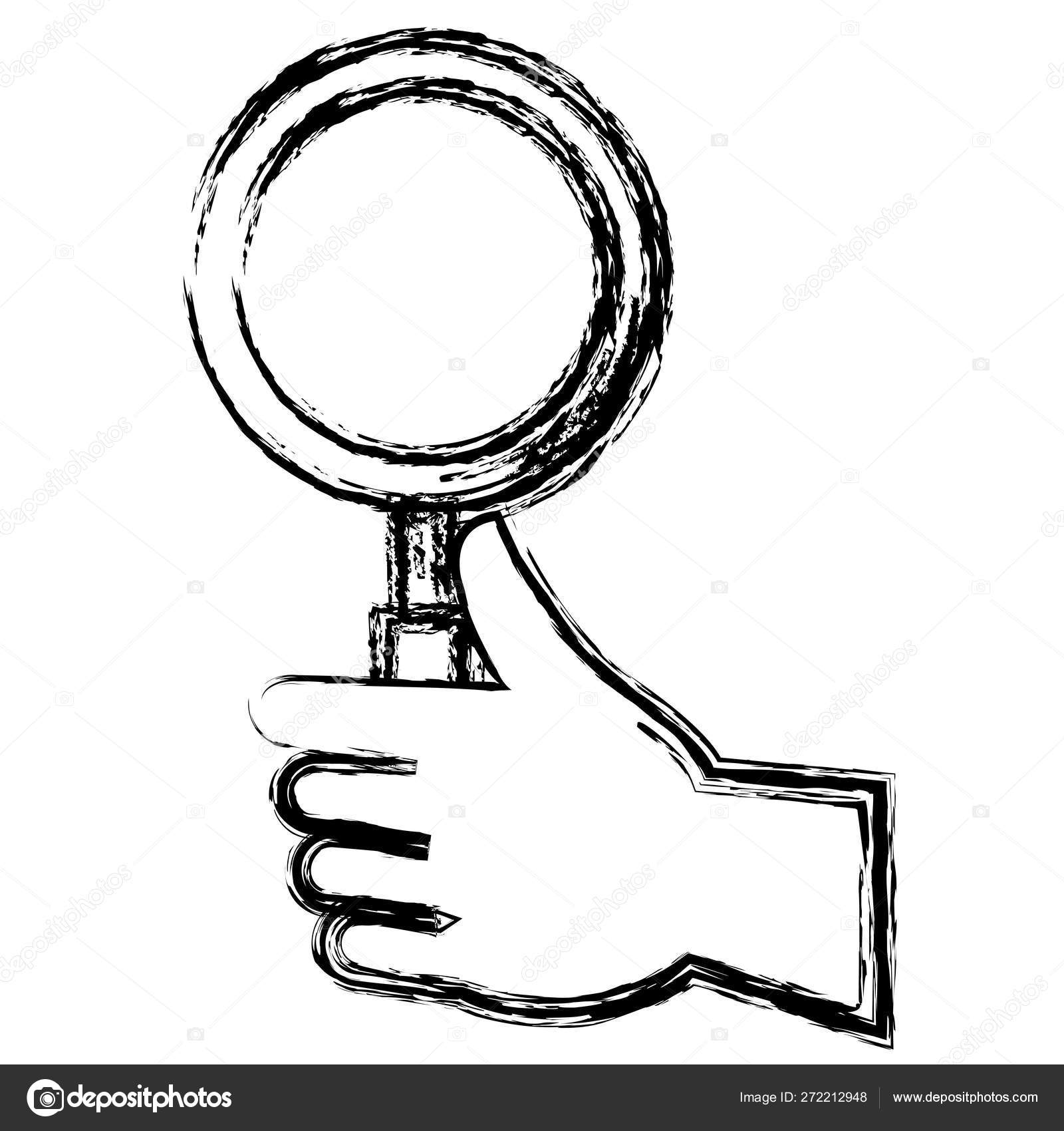 돋보기 고립 된 아이콘을 가진 손 인간 스톡 벡터 - ©yupiramos 272212948, image size:1600x1700