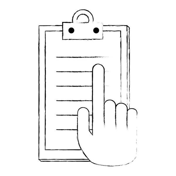 Hand with checklist clipboard — Stock Vector