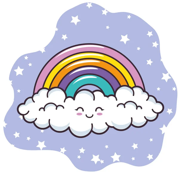 Regenbogen- und Wolkendesign. — Stockvektor
