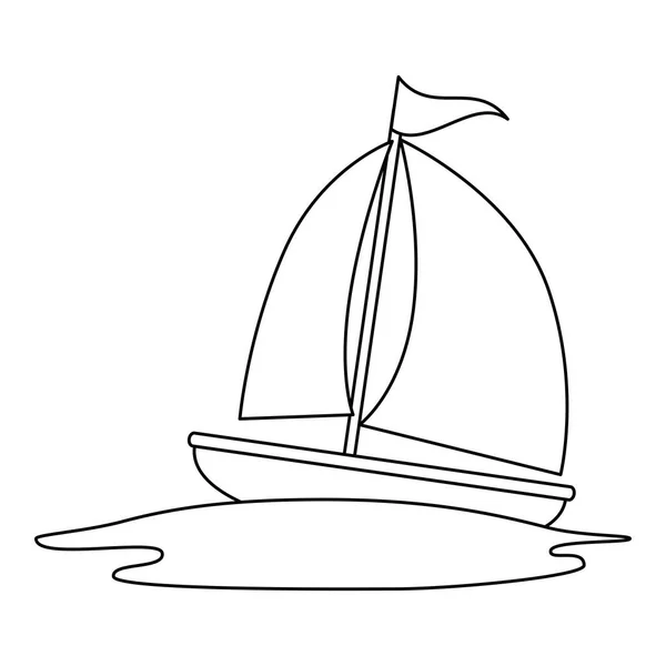 Viaje en velero icono aislado — Vector de stock