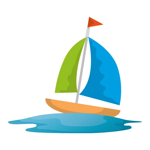 Sailboat travel isolated icon — Stock Vector