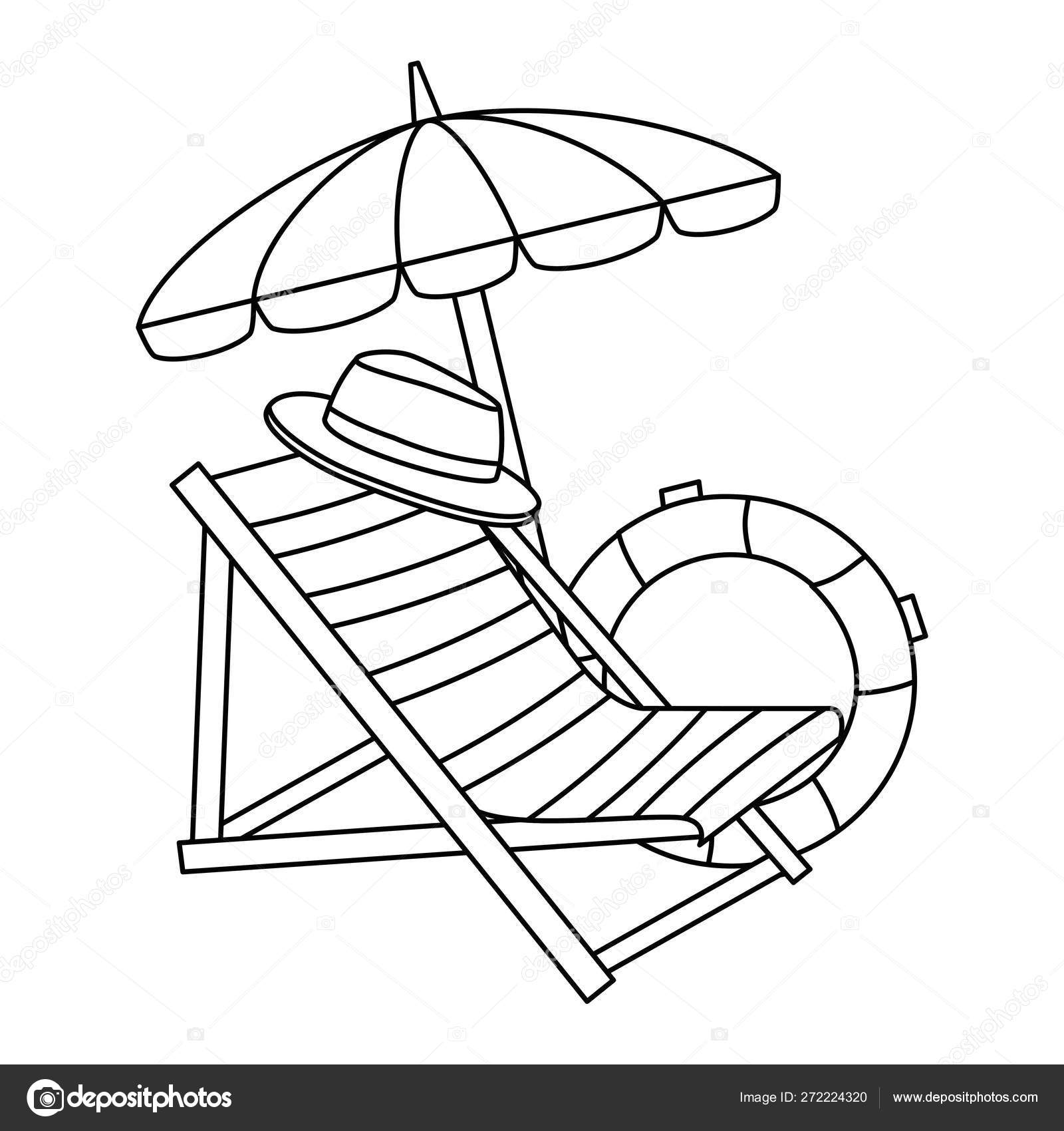 Beach Chair Coloring Page - Depositphotos 272224320 Stock Illustration Beach Chair With Umbrella And 