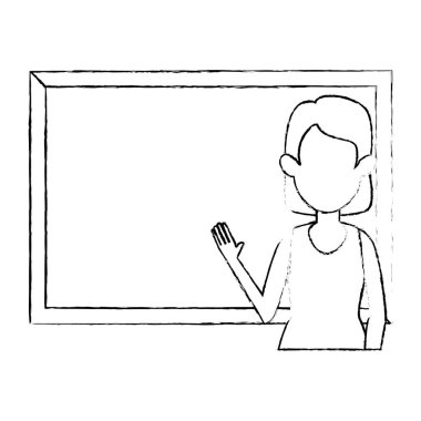 tebeşir tahtası karakteri ile kadın öğretim