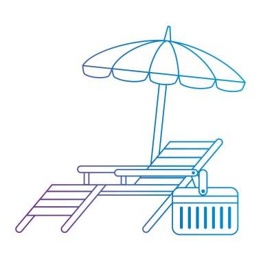 plaj sandalye şemsiye ile