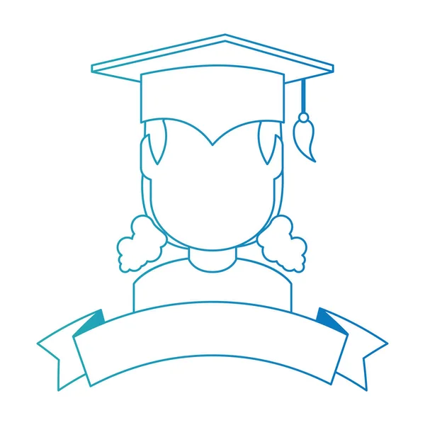 Жінка-студент випускник аватара — стоковий вектор