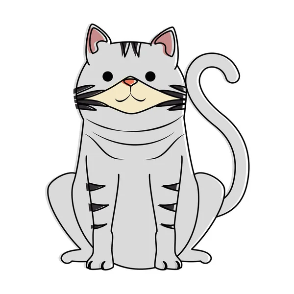Karakter maskot kucing lucu - Stok Vektor