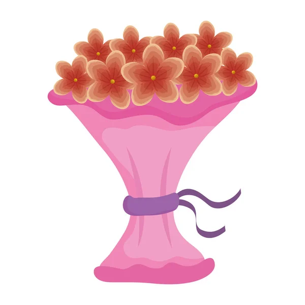 Boeket van bloemen pictogram — Stockvector