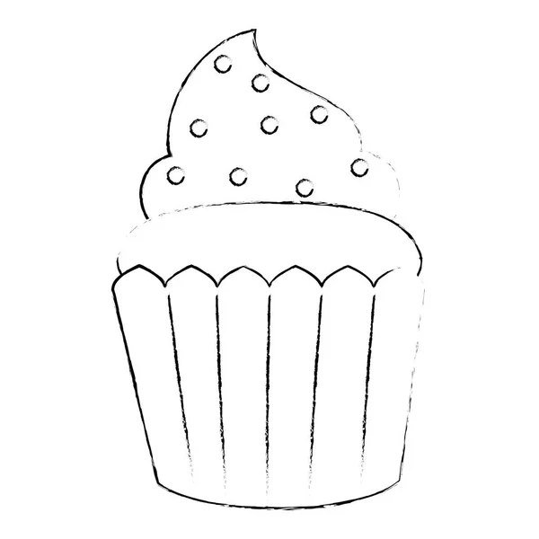 Dulce cupcake pastelería icono — Vector de stock