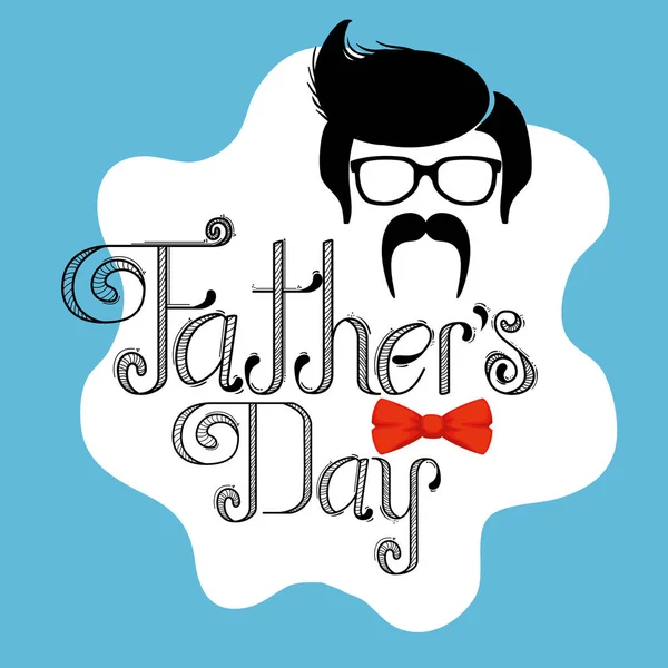 Mann mit Brille und Schnurrbart zum Vatertag — Stockvektor