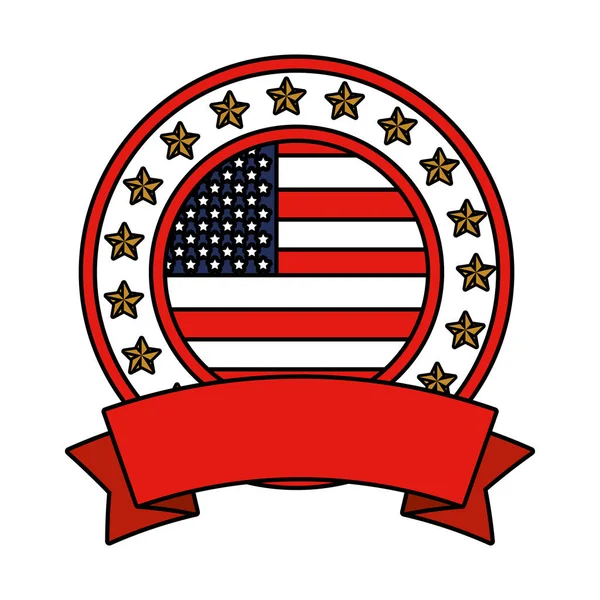 Estados Unidos da América bandeira emblema — Vetor de Stock