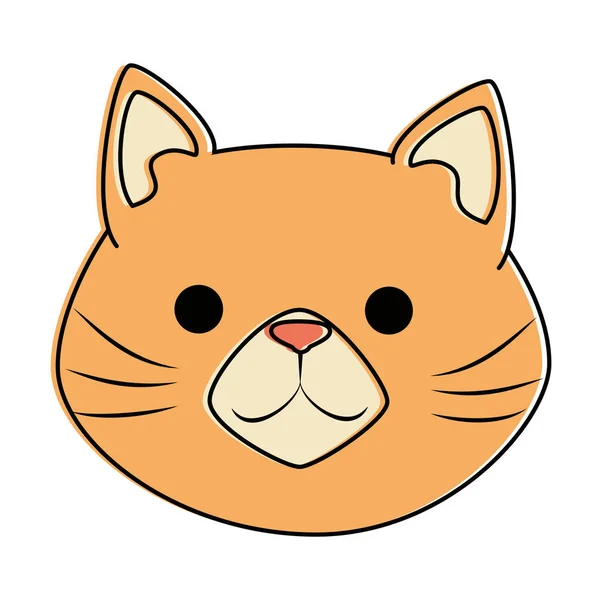 Lindo gato mascota cabeza carácter — Vector de stock