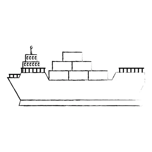 Вантажний корабель ізольована іконка — стоковий вектор