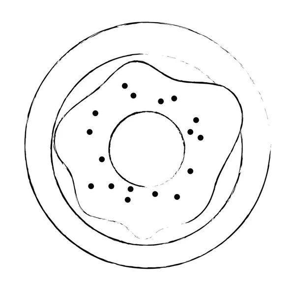 Beignet sucré dans le plat — Image vectorielle
