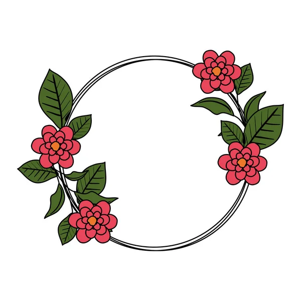 Circulaire florale decoratie pictogram — Stockvector