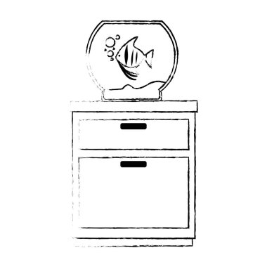 çekmecede renkleri balık ile akvaryum kase