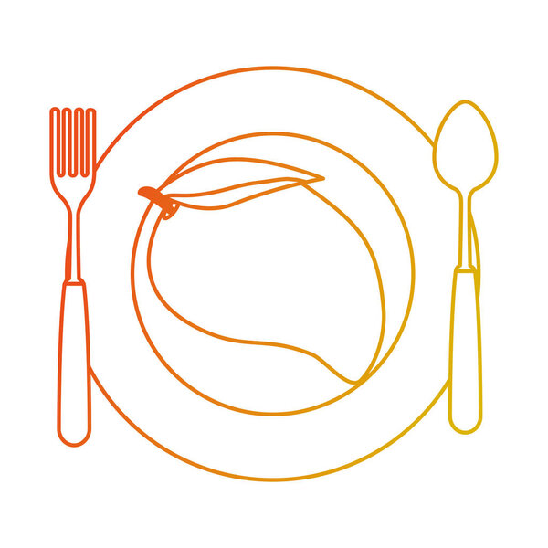 dish with mango fresh fruit healthy