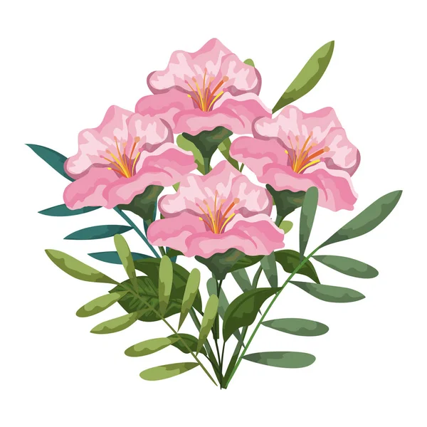 Schöne Blumen und Blätterdekoration — Stockvektor