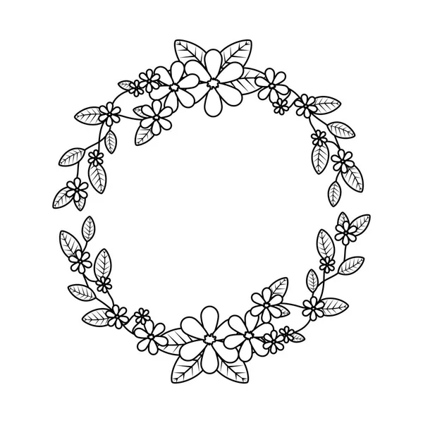 Icono de decoración floral circular — Vector de stock