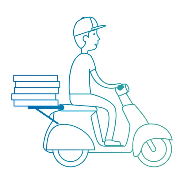 Motosiklet avatar karakteri teslimat işçisi — Stok Vektör