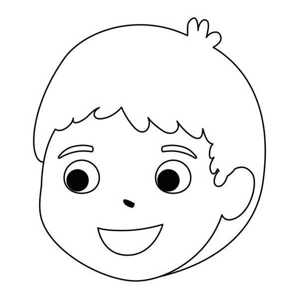 Lille dreng søn hoved karakter – Stock-vektor