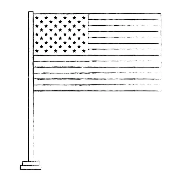 Σημαία Ηνωμένων Πολιτειών Αμερικής σε πόλο — Διανυσματικό Αρχείο