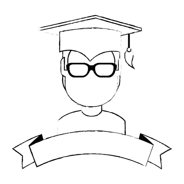 Étudiant diplômé personnage avatar — Image vectorielle