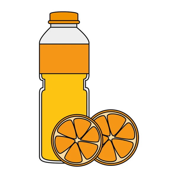 Láhev na ovocnou šťávu s pomeranči — Stockový vektor
