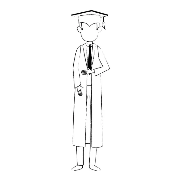 Étudiant diplômé personnage avatar — Image vectorielle