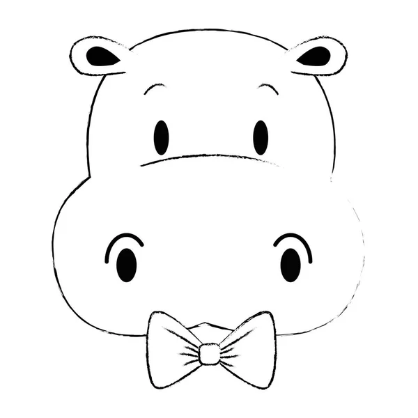 Słodkie i urocze Hippo charakter — Wektor stockowy